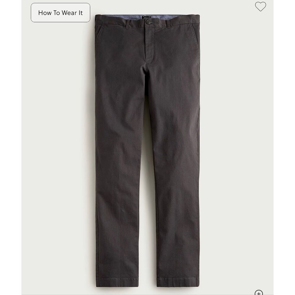 J. Crew 1040 Athletic Tapered-fit stretch chino pant Onyx Grey 34/32 - Picture 4 of 7